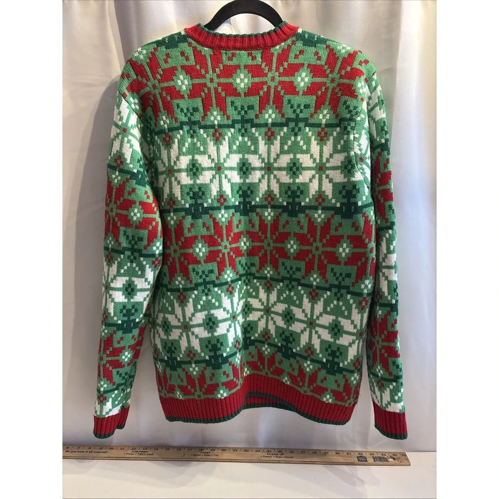 Celebrate Together Unisex Christmas Llama Green Sweater L Holiday‎ Festival
